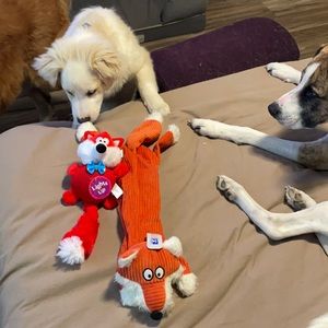 NWT Bundle of Two Dog Toys - Foxes